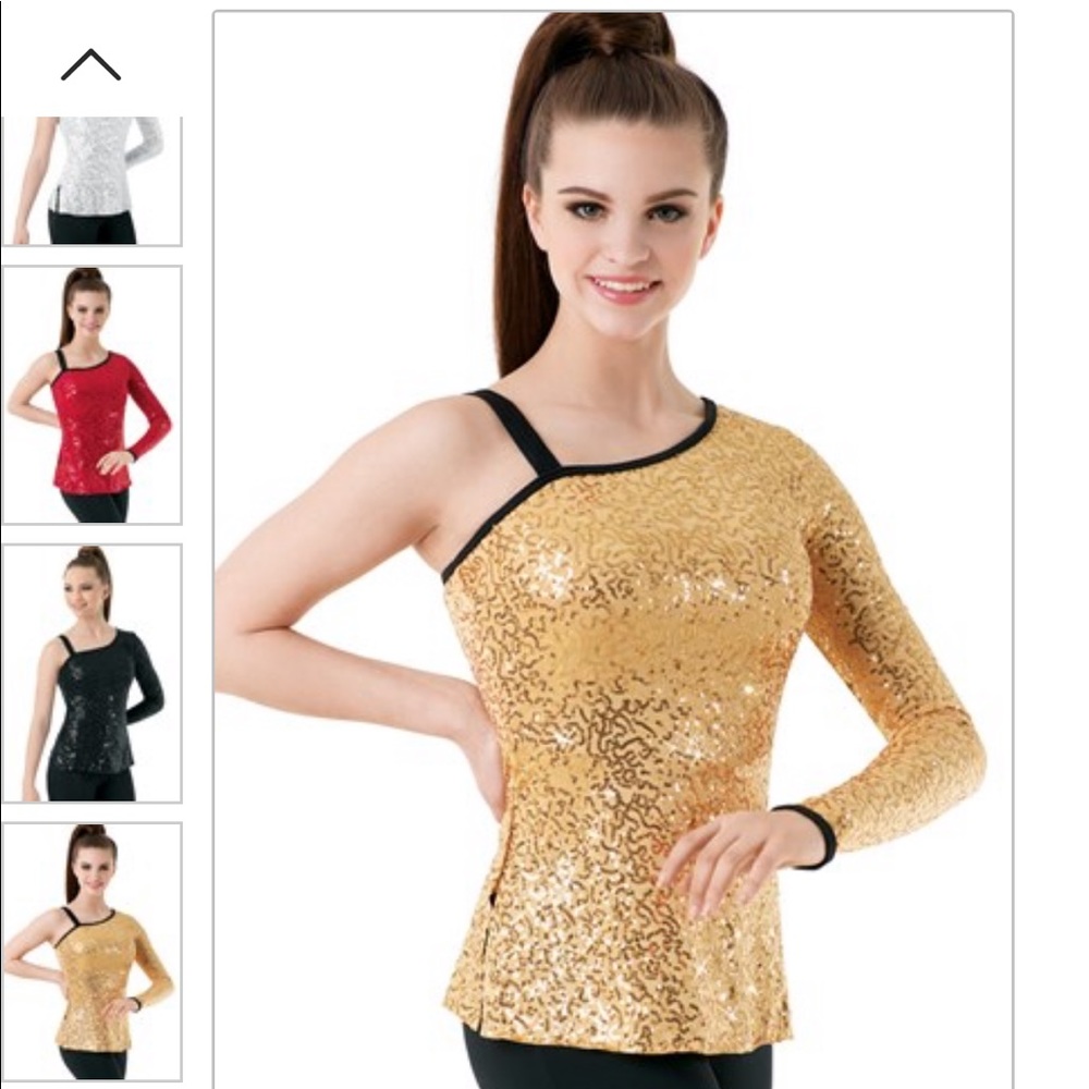 Black & gold dance costume top